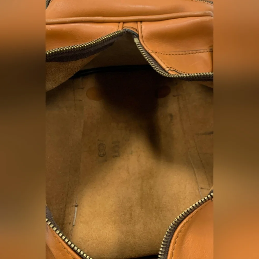 VINTAGE 1970's CONDOR BRITISH TAN LEATHER OVERNIGHT DUFFEL GYM BAG ARCHIVE PIECE